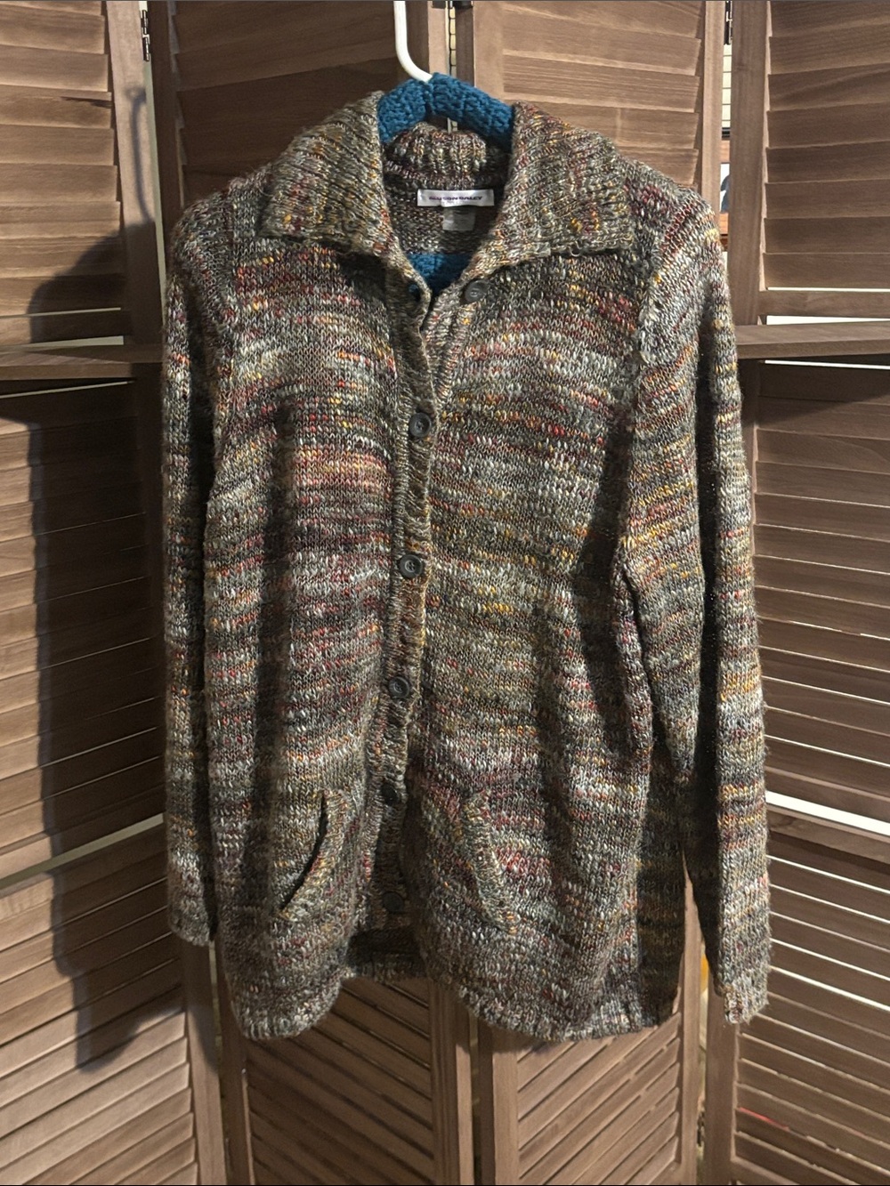 Allison Daley Gray Multicolor Knit Cardigan